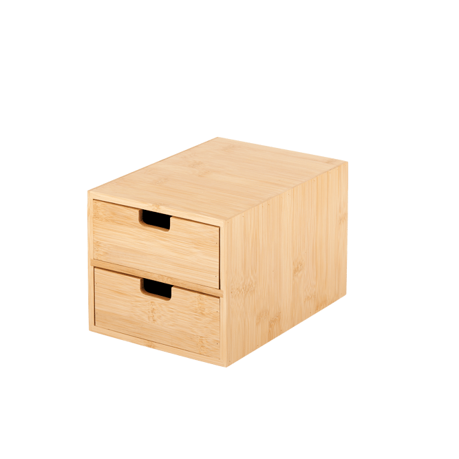 BAMBOO Chest of drawers 2 drawers 2 colours various colours, black, naturalH 14,5 x W 16,5 x D 23 cm - best price from Maltashopper.com CS674695