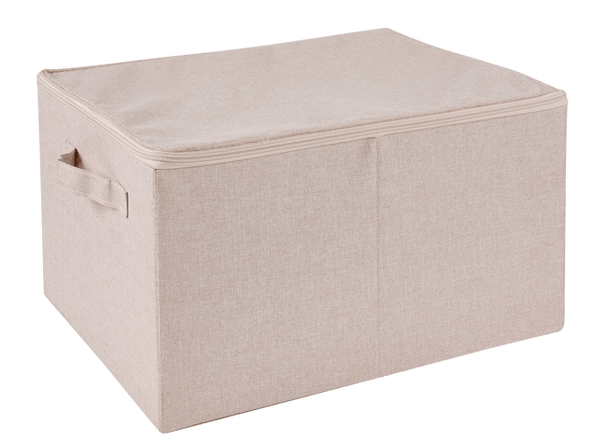 LINOLUX Beige zip storage box, H 25 x W 44 x D 35 cm