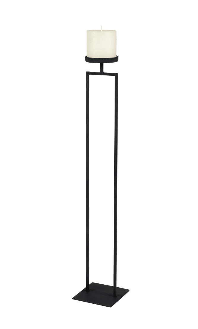 PILLAR Black candle holder plate H 57 cm - Ø 8 cm