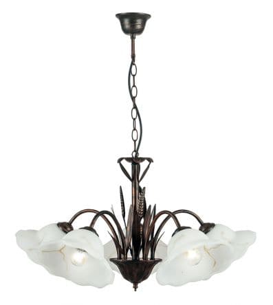 Bricocenter BYRON RUST FLOWER CHANDELIER D56 5XE27=42W