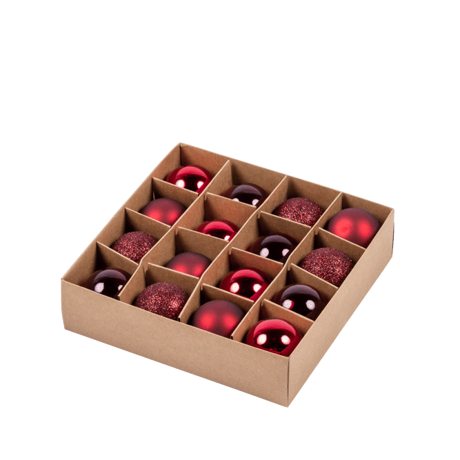 DARK RED Christmas ball set of 16 redØ 4 cm - best price from Maltashopper.com CS657335