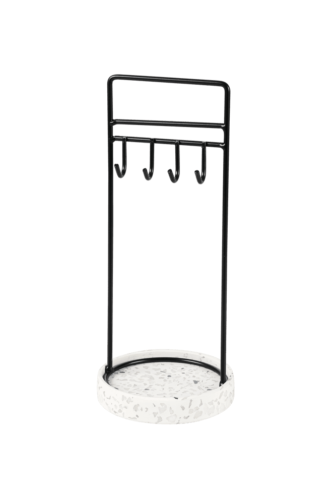 Casa TERRAZZO Jewelery rack black, white, grey H 23 x W 10 cm - Ø 10 cm