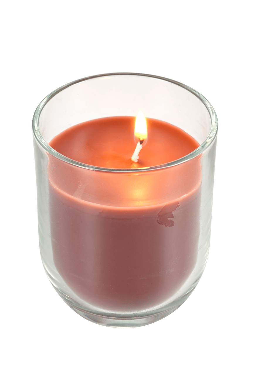 Casa FLAM Candle in jar 3 colors green, beige, light purple, H 8 cm - Ø 7 cm