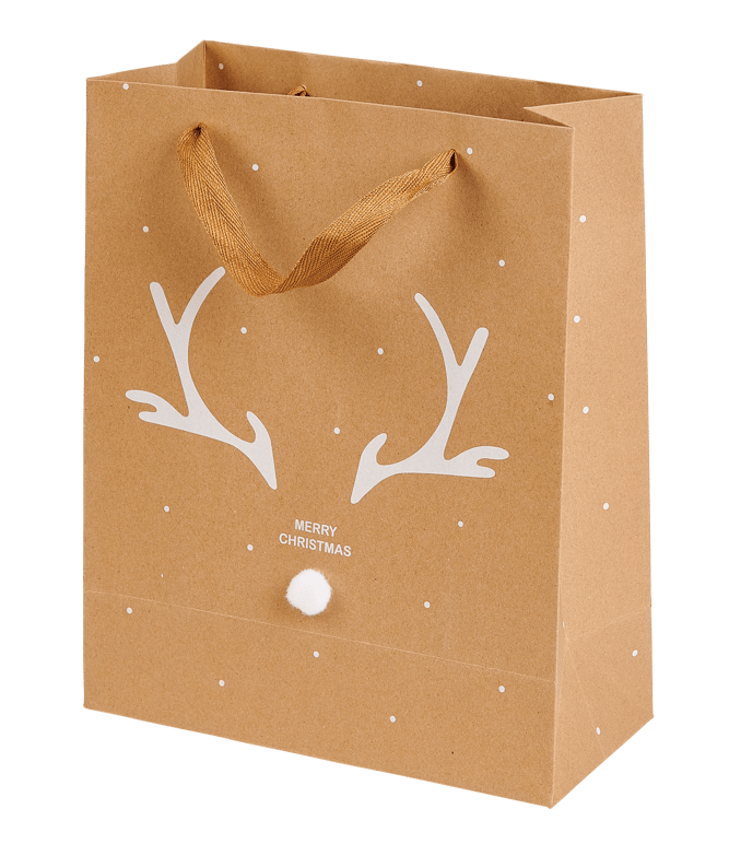 XMAS KRAFT Gift bag 4 designs brownH 26 x W 32 x D 12 cm - best price from Maltashopper.com CS677992