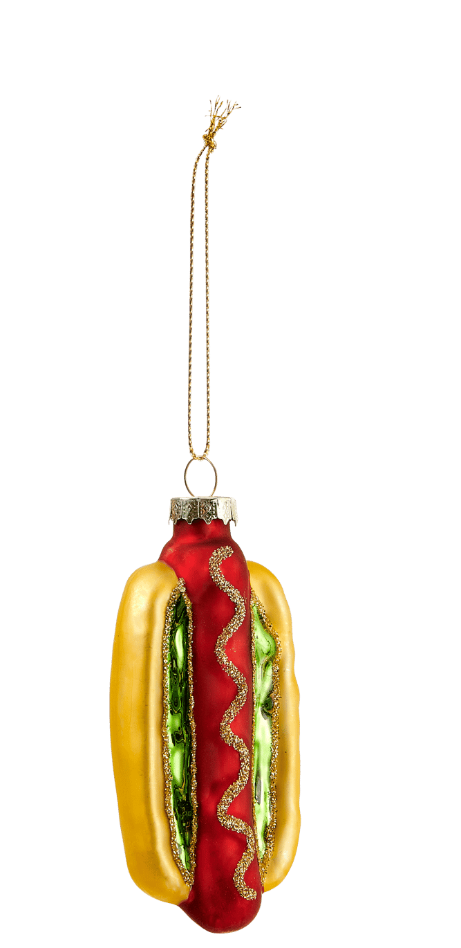 Casa HOT DOG Golden Christmas ball H 10 x W 4.5 x D 3 cm