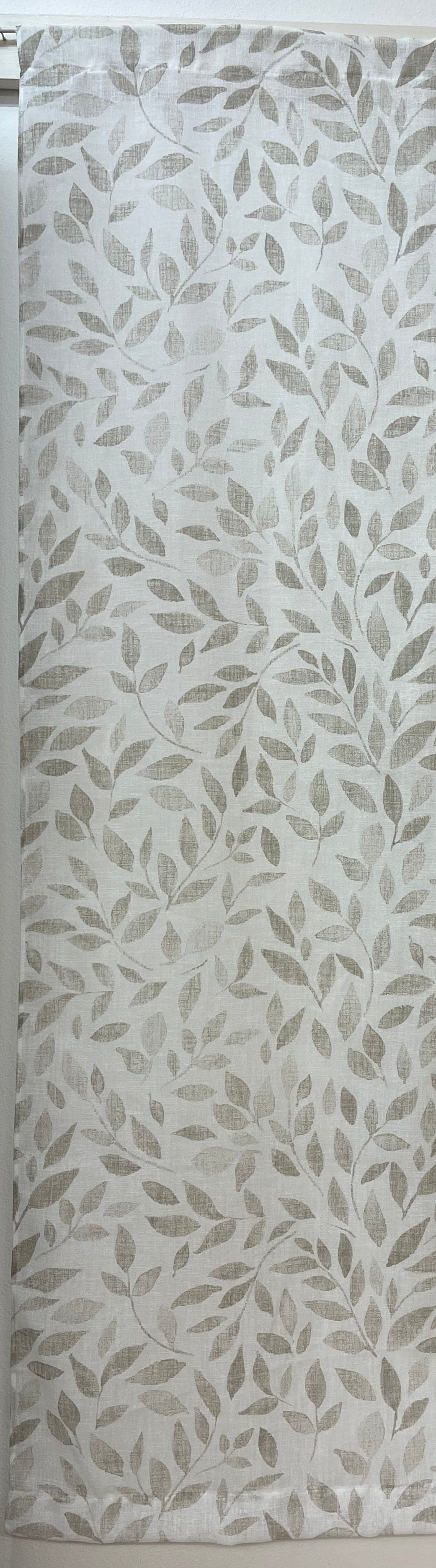 BEIGE LEAF CURTAINS 43X230 CM