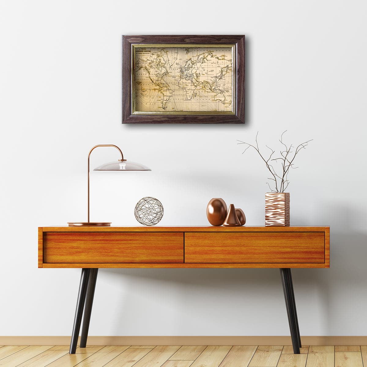 GEM FRAME 40X50 CM WALNUT WIRE GOLD