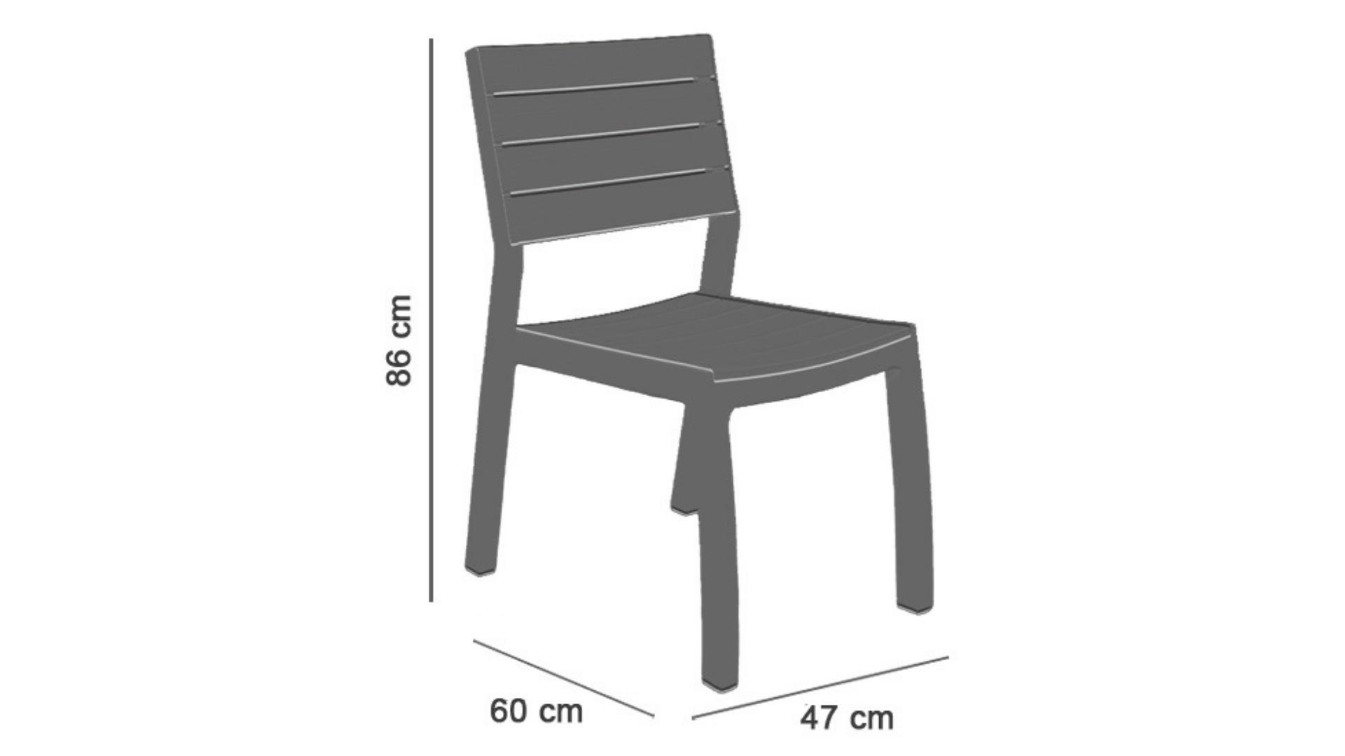 HARMONY KETER STACKABLE CHAIR WOOD-LIKE RESIN 60X47XH86