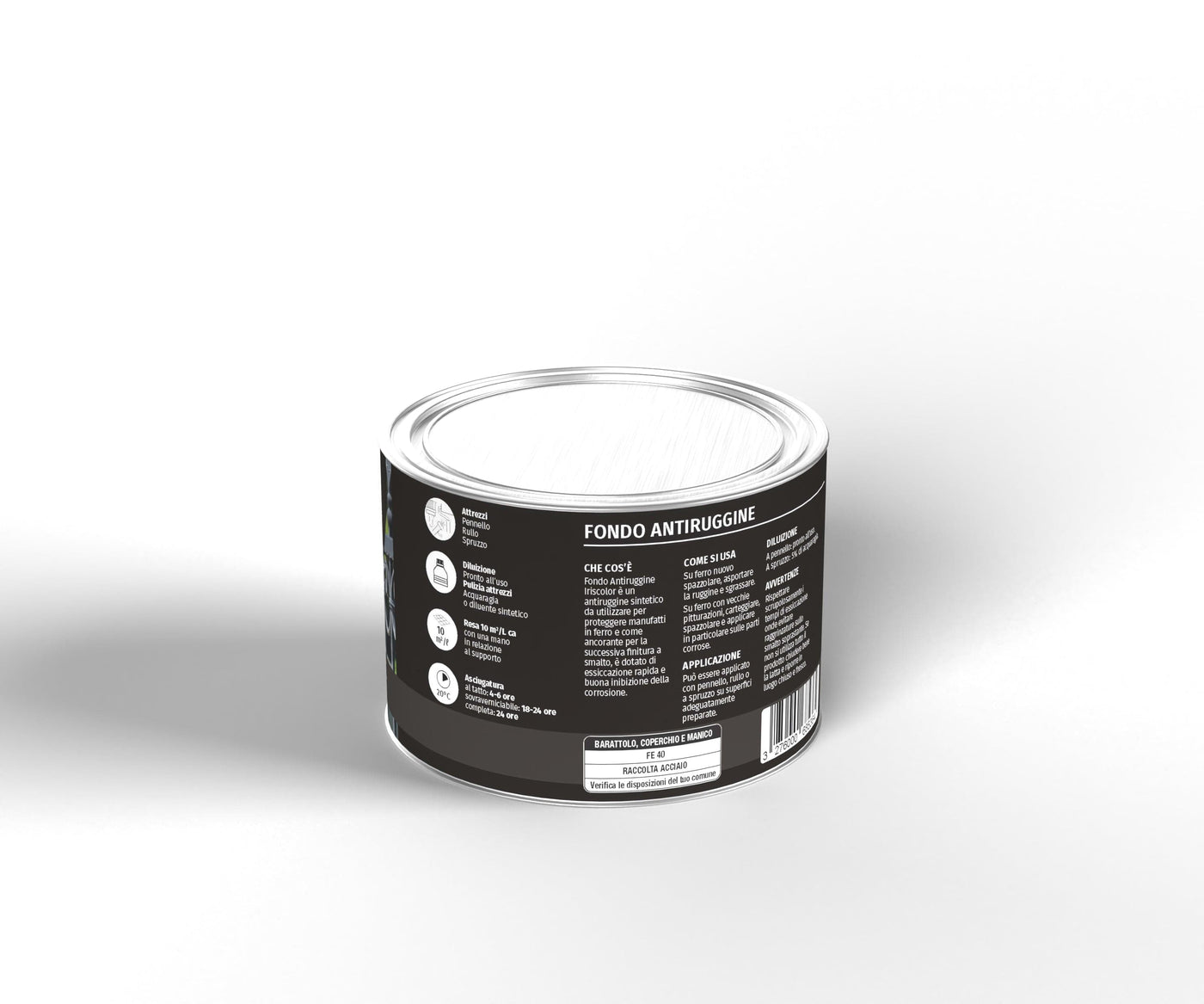 Bricocenter IRIS COLOUR GREY SOLVENT-BASED ANTI-RUST PRIMER 500ML