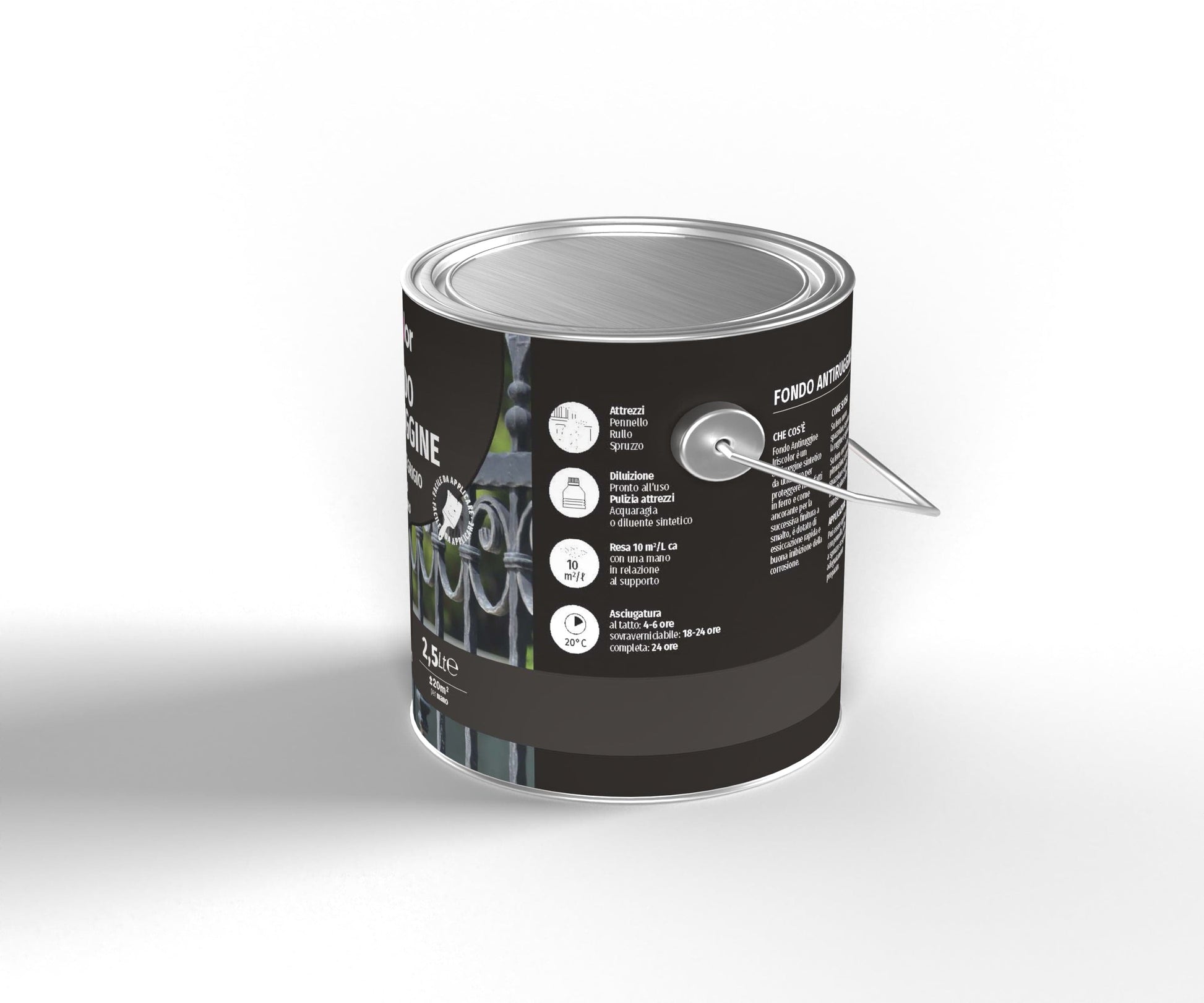 Bricocenter IRIS COLOUR GREY SOLVENT-BASED ANTI-RUST PRIMER 2.5LT
