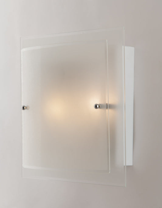 Bricocenter D30 WHITE DOUBLE GLASS CEILING LIGHT 2XE27=60W