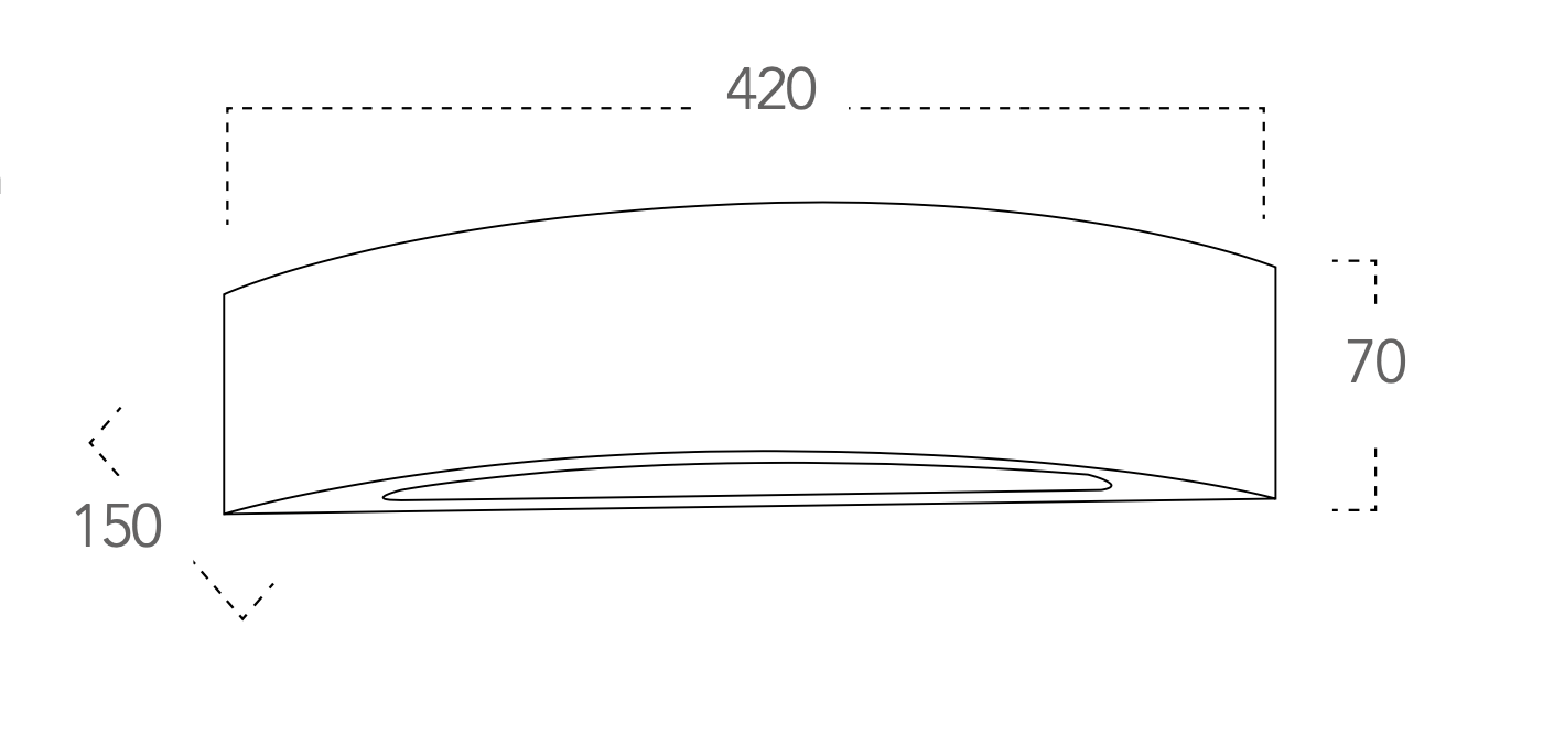 Bricocenter 42X15X7 CM 42X15X7 CM 2XE14=13W WHITE PLASTER CURTAIN WALL LIGHT