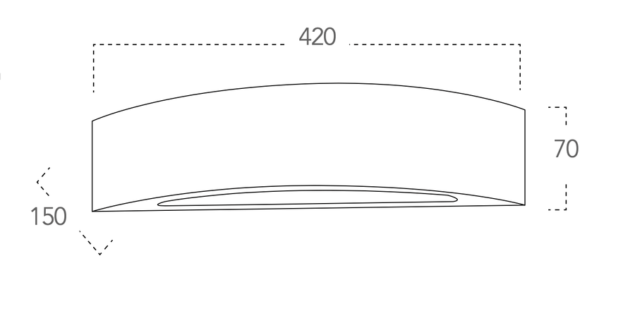 Bricocenter 42X15X7 CM 42X15X7 CM 2XE14=13W WHITE PLASTER CURTAIN WALL LIGHT