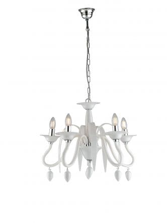 ESTEFAN ACRYLIC WHITE CHANDELIER D535XE14=40W