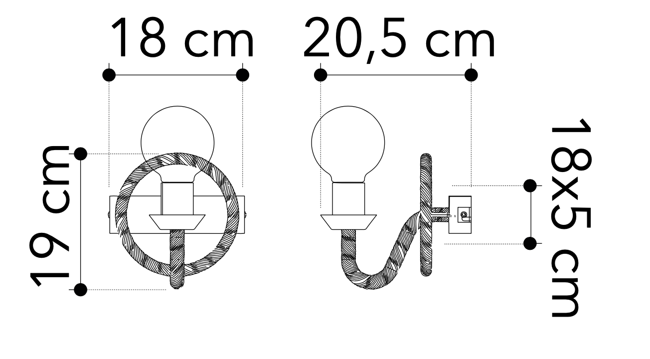Bricocenter ROPE WALL LIGHT 18X19X20.5 CM E27=40W