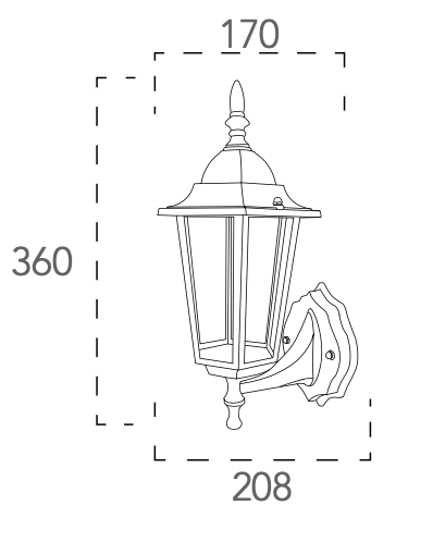Bricocenter MILANO ASCENDING WALL LIGHT ALUMINIUM BLACK 37X21 CM E27=60W IP44
