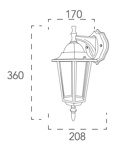 Bricocenter MILANO DESCENDING ALUMINIUM WALL LIGHT WHITE 37X21 CM E27=60W IP44