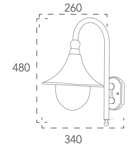 Bricocenter PAVIA ALUMINIUM WALL LIGHT BLACK 24X48X34 CM E27=42 W IP44