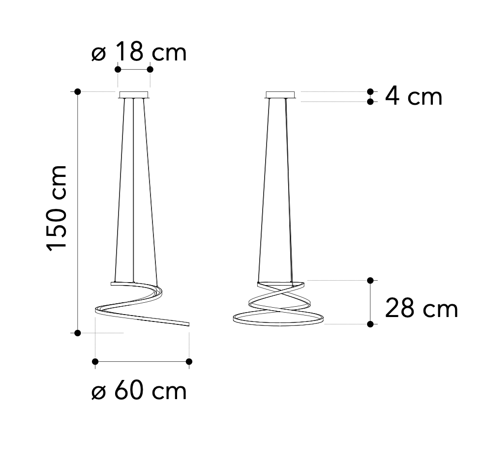 Bricocenter COASTER METAL CHANDELIER WHITE 60X31CM LED 60W 6900LM CCT
