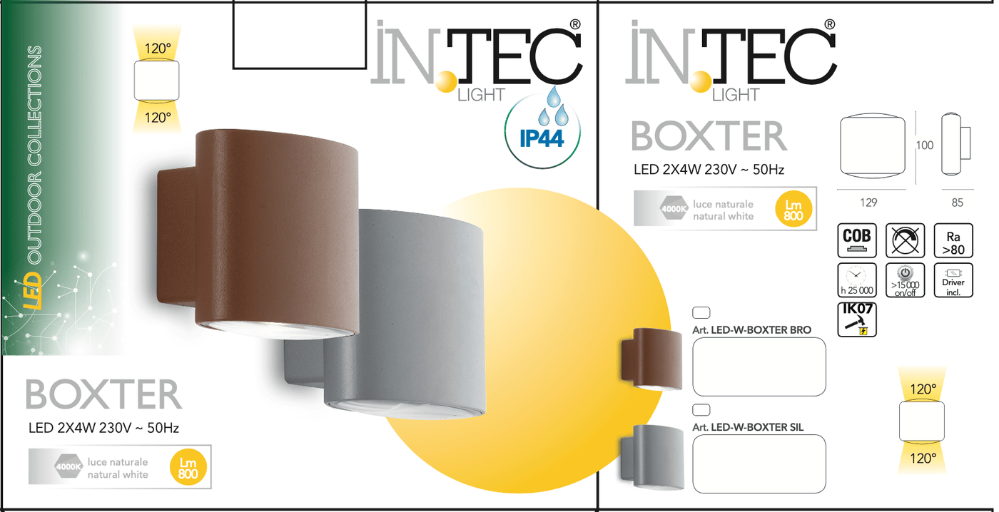 Bricocenter BOXTER LIGHTING ALUMINIUM GREY 12.9x10 CM LED 4W IP44