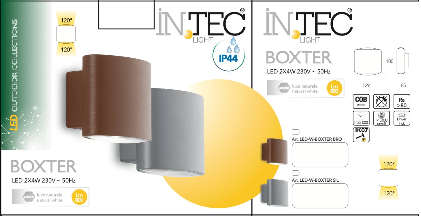 Bricocenter BOXTER LIGHTING ALUMINIUM GREY 12.9x10 CM LED 4W IP44