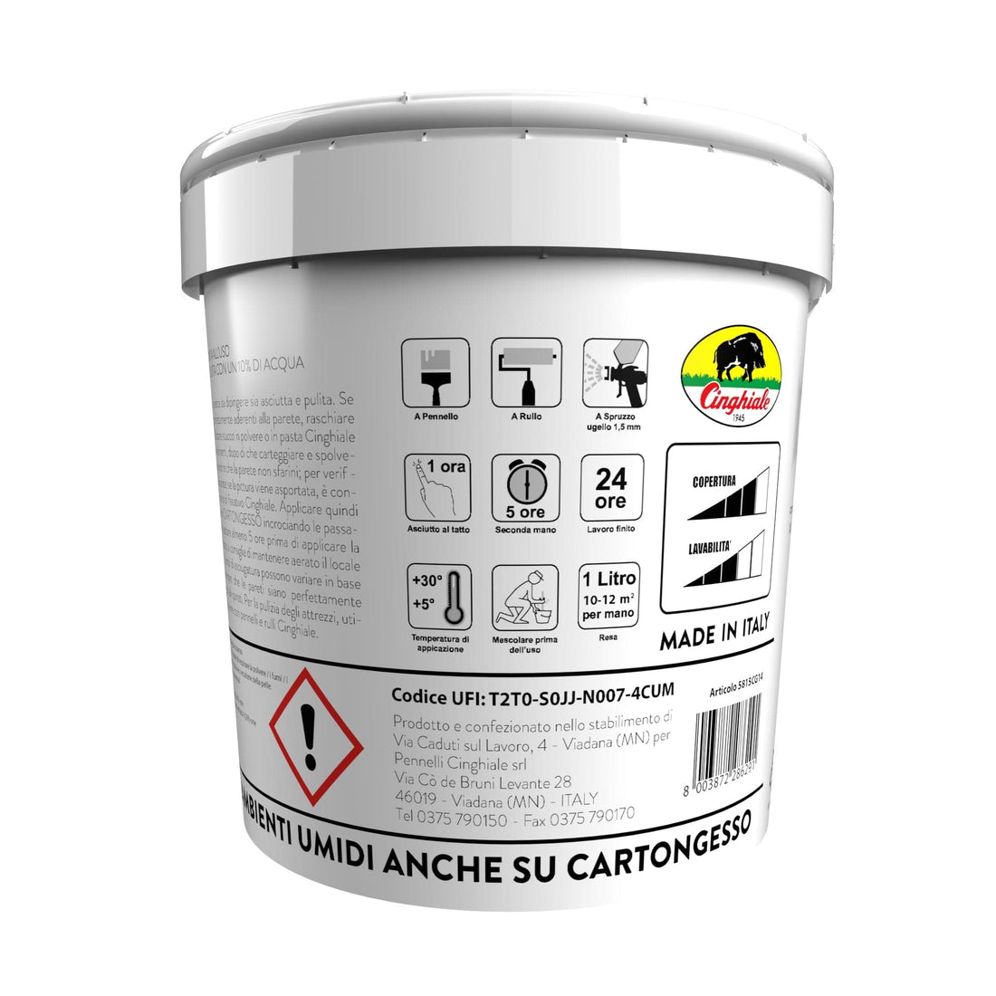 WHITE WASHABLE ANTI-MOULD WALL PAINT 14LT