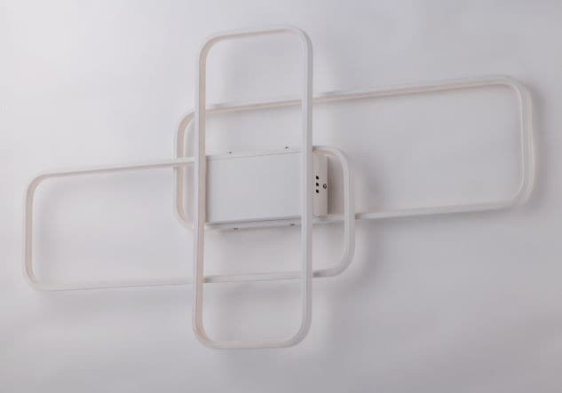 Bricocenter CEILING LAMP NATO ALUMINIUM WHITE 85X50 CM LED 45W NATURAL LIGHT WITH REMOTE CONTROL