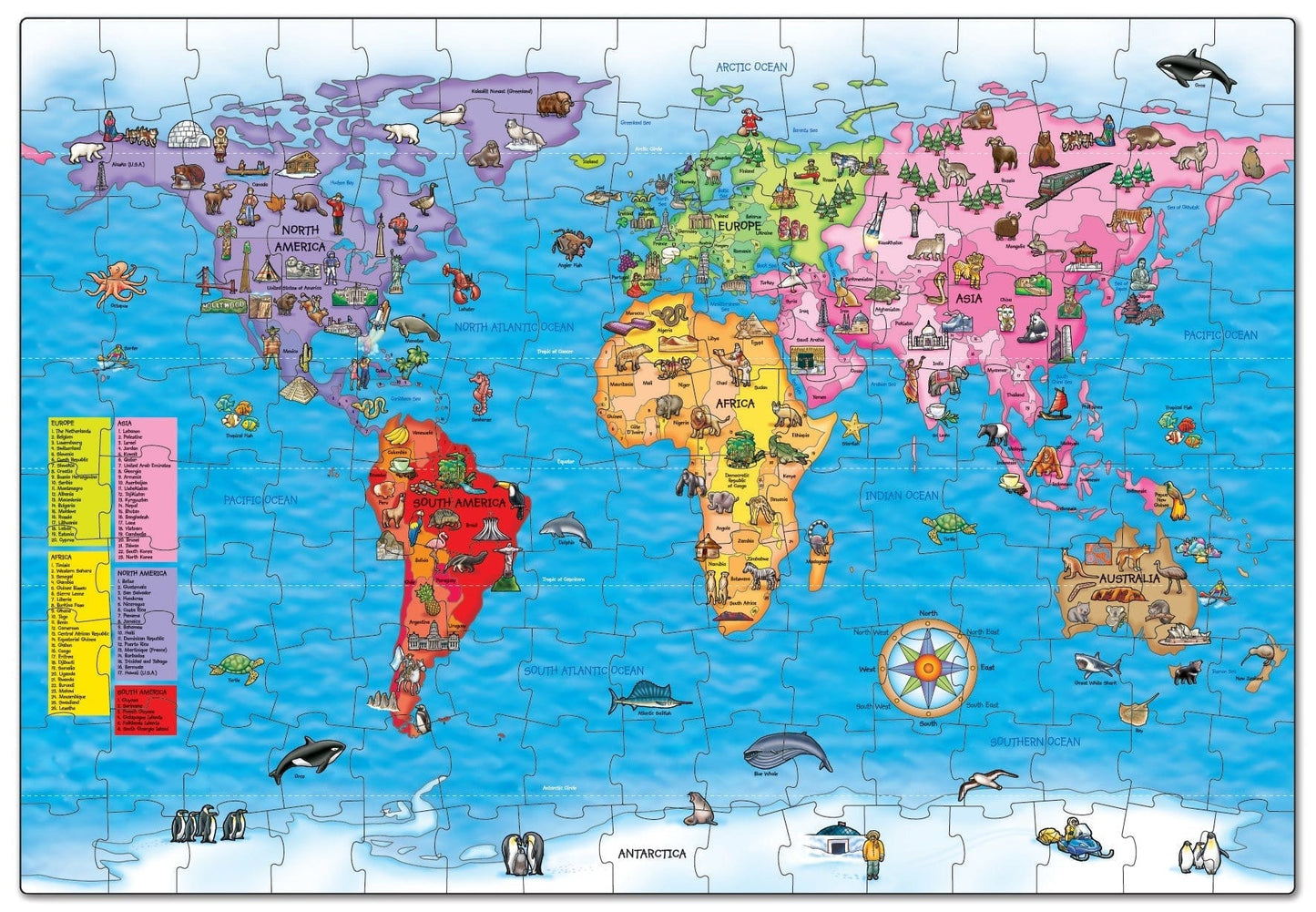 Toys World Map Puzzle & Poster