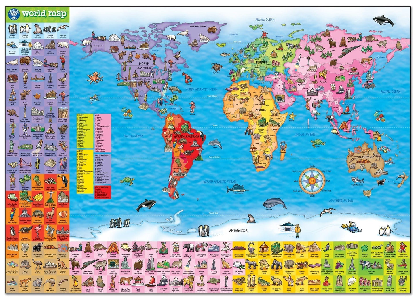 Toys World Map Puzzle & Poster