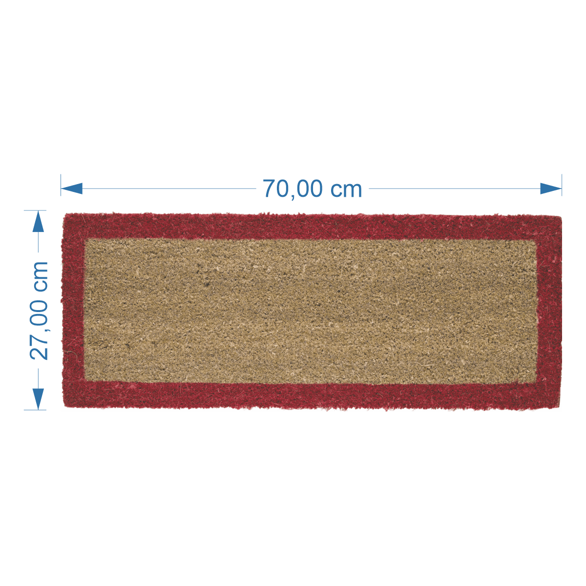 Bricocenter DOORMAT COCONUT RED BORDER 25X50 CM 14 MM