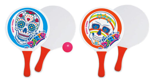 8 MM WOODEN RACKETS WITH SKULL GRAPHIC