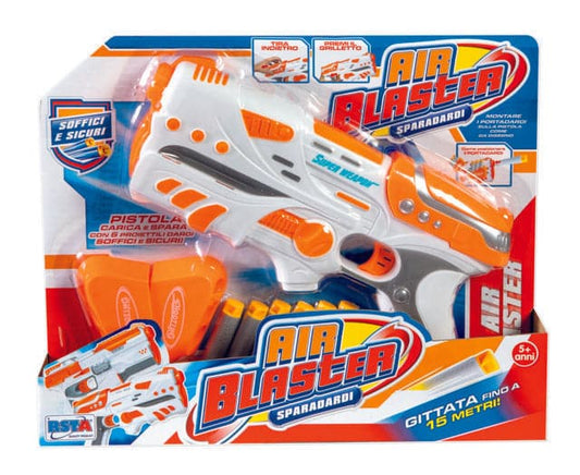 AIR BLASTER GUN C. 6 SOFT DARTS 24 CM