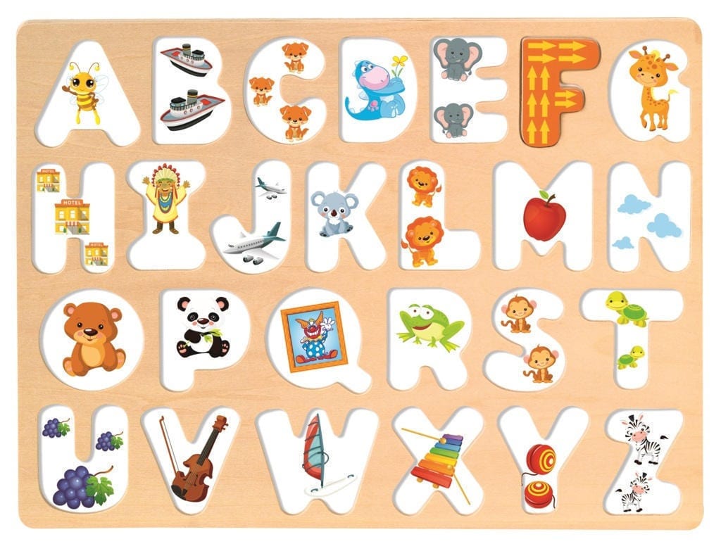 Toys WOODEN PUZZLE ALPHABET 30X22X0,8 CM