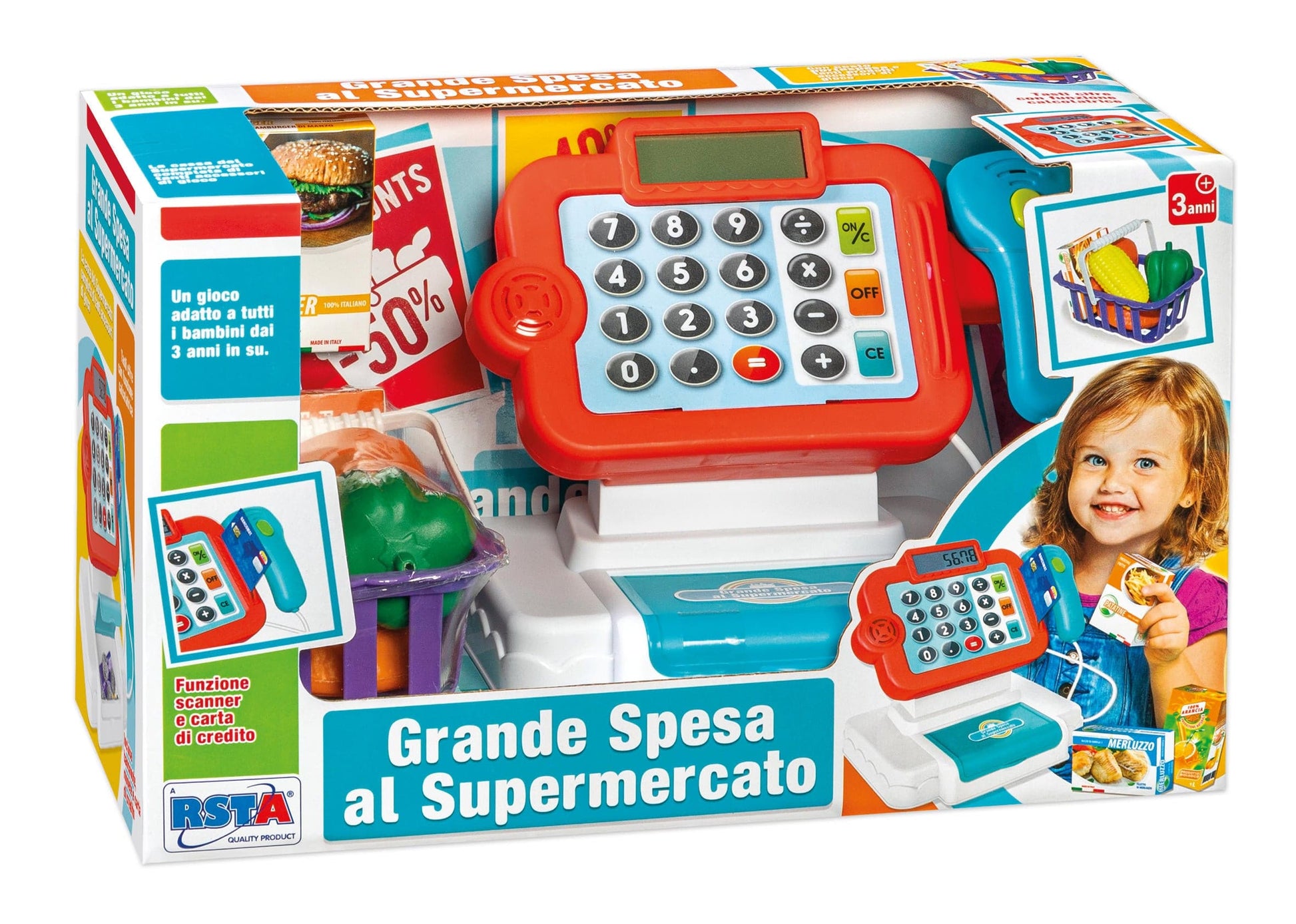 Big Shopping at the Supermarket - Cash Register with Shopping Basket