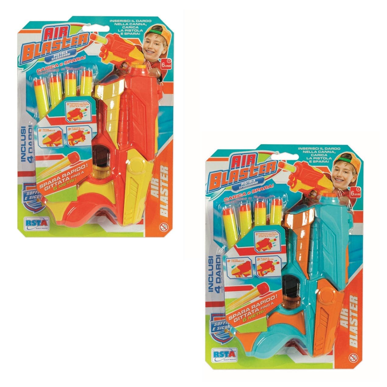 Toys AIR BLASTER PISTOL BLISTER 4 dardi