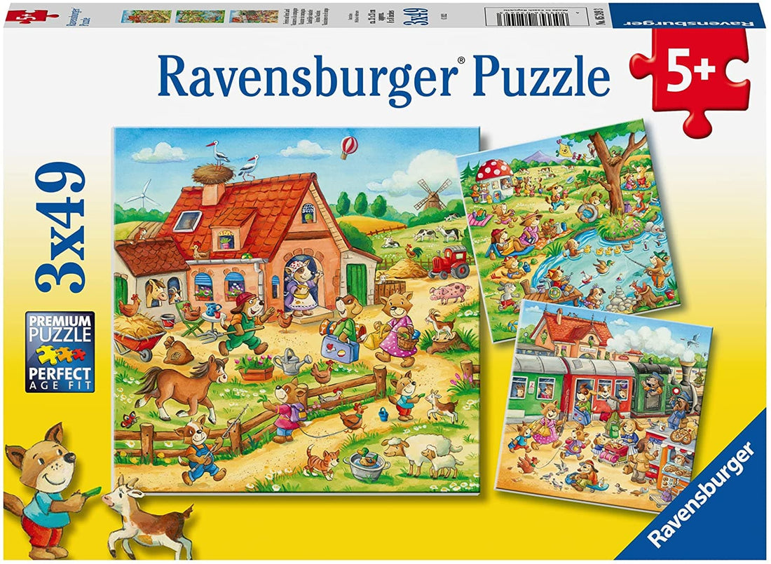 3 Puzzle of 49 Pieces - Holidays in the Countryside