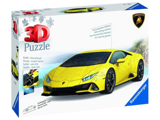 156 Piece 3D Puzzle - Lamborghini Huracán EVO Yellow