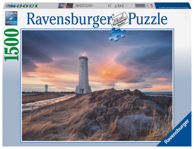 1500 Piece Puzzle - Magic Sky Above Akranes Lighthouse, Iceland