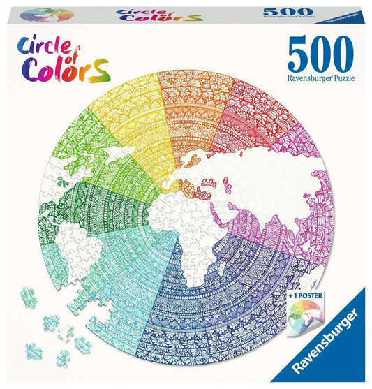 500 Piece Circle of Colors Puzzle - Mandala