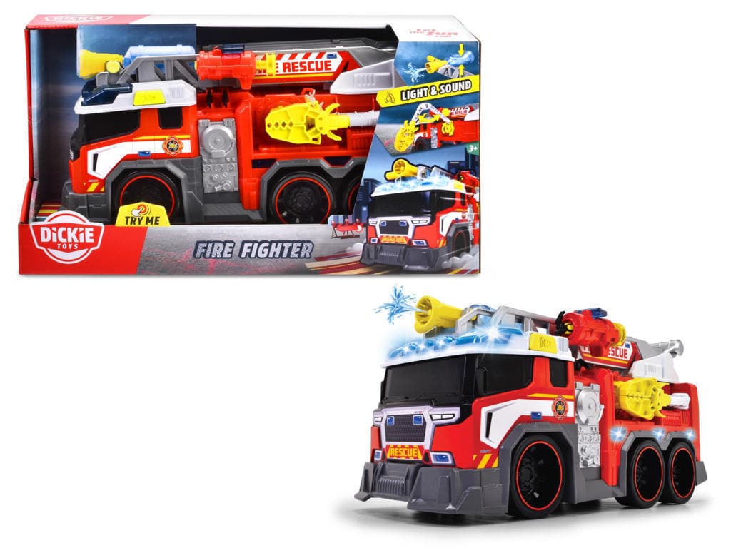 Fire truck cm.38 with freewheel system, lights and sounds, water spray function