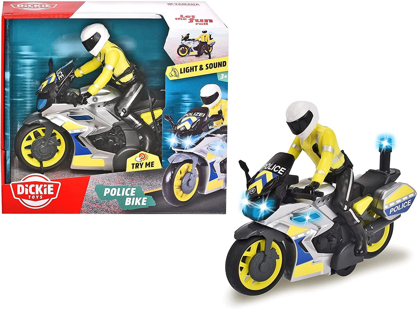 Dickie - Moto Police 17 cm with lights and sounds, removable and articulated figure