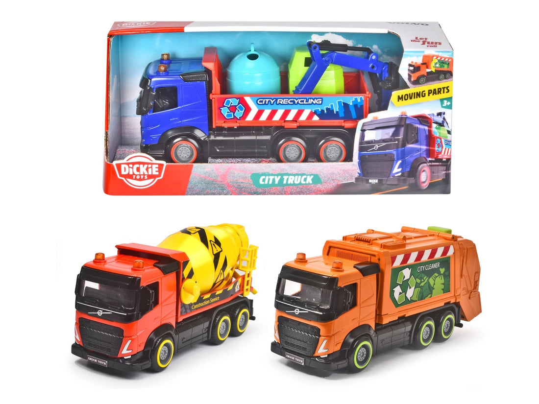 City Truck cm. 23 - 3 asst. Friction, moving parts, accessories