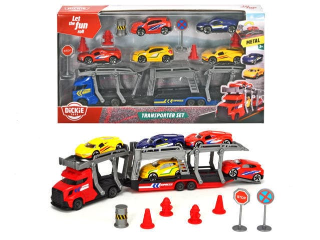 Transporter Set cm.26 con 5 auto in die-cast