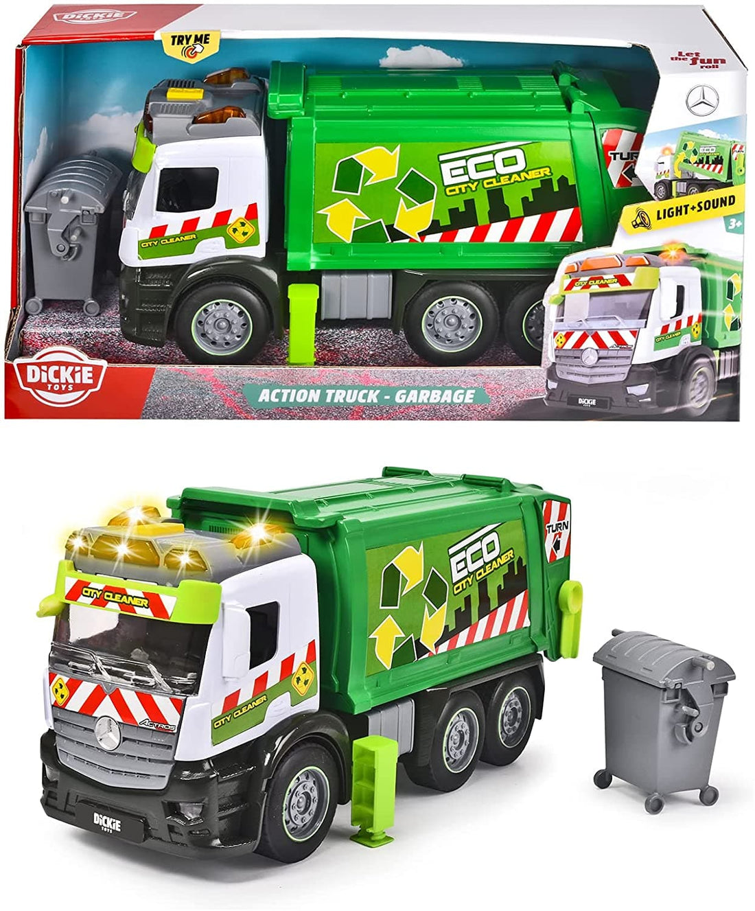 Mercedes Action Truck Waste Truck Cm. 26 With Lights And Sounds