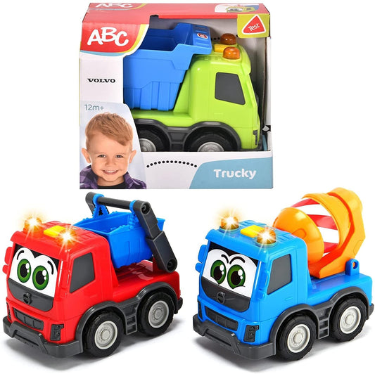 Toys Volvo Trucky construction vehicles, cm. 13, 3-asst. Freewheel operation, light and sound