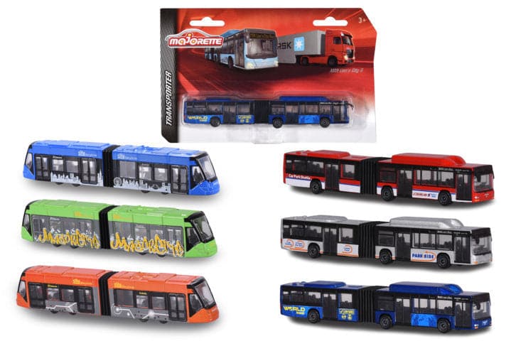 Majorette MAN City Bus+Siemens Avenio Tram cm. 20 - 6 ast.