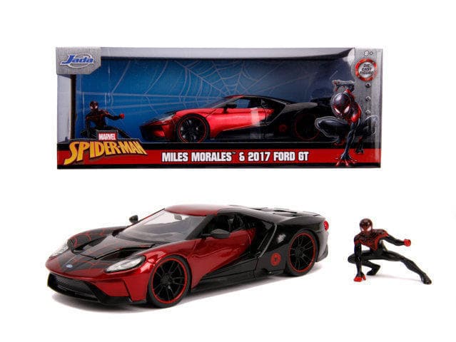 Toys Marvel Miles Morales 2017 Ford GT 1:24 scale die-cast with figure