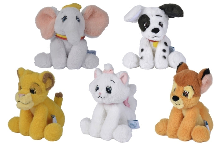 Supersoft figures 20 cm - 5 asst (3xDumbo, 3xMinou, 2xSimba, 2xBambi, 2xDalmata) - 12pcs display