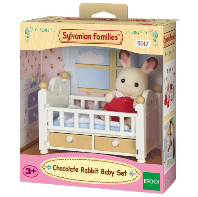 Baby Chocolate Rabbit and Cot