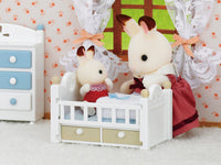 Baby Chocolate Rabbit and Cot